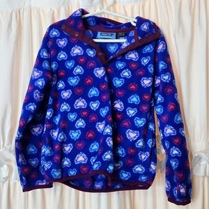 Toddler Pullover Sweater, Jewel Hearts, Blue, Plum and Pink 4T